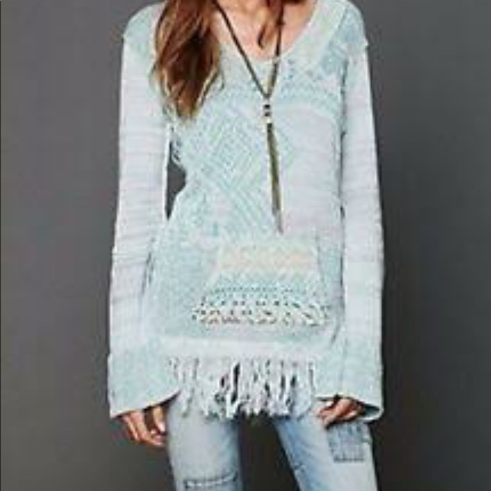 FREE PEOPLE Dream the Story Fringe Sweater XS